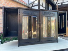 4/4/624  Vitrine Wandschrank Eiche Jugendstil um 1900