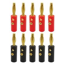 10 x Bananenstecker Rot+Schwarz Banana Stecker Lautsprecherkabel vergoldet 4mm