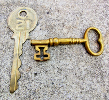 Vintage Messing Schlüssel - massiv Messing 21. Geburtstag Geschenkidee