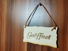 Türschild Geöffnet Geschlossen Wendeschild mit Band Holzschild diverse Größen
