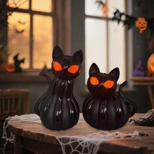 Halloween Katze Kürbis Deko