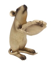 Ratte Rudi mit Schale, gold H