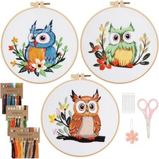 Stickset Eulenstickerei