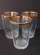 3 Wasser Gläser Becher Goldrand Saft Wein 200 ml