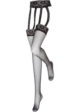 Strumpf und Straps 20den Gr. 48/50 Schwarz Damen Strumpfhose Neu*