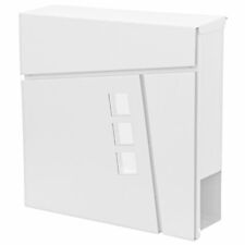 B-Ware Briefkasten MCW-B29, Wandbriefkasten Postkasten, pulverbeschichtet weiß