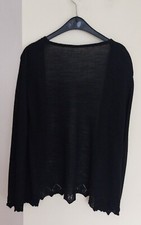 Leichte Damen Strick Jacke Bolero Kurz mit Spitze Größe ca. 38 Schwarz