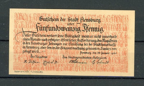 Flensburg pfennig notgeld - flensburg, 25
