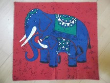 Vintage Wandbehang Bild Elefant Batik Kinderzimmer