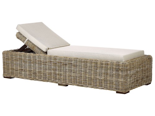 Gartenliege rattan natürlich - rattan,