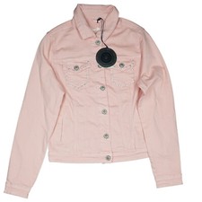 Blue Monkey Damen Mädchen JeansJacke Jeansjacke Kurzjacke M Pink Straßstein NEU.