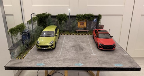 Diorama parking for three - diorama,