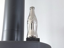 Vintage Coca-Cola Sculpture: Metal Bottle on Marble Base (Andy Warhol Style)