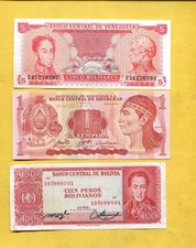 Satz 5 Banknoten Lateinamerikas Länder