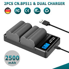 2× 2.5AH BP-511 BP-512 Akku +