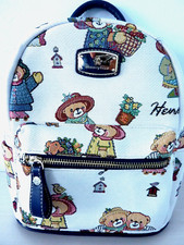 HENNEY BEAR Rücksack Gobelin und Leder 26x22x10cm Neu