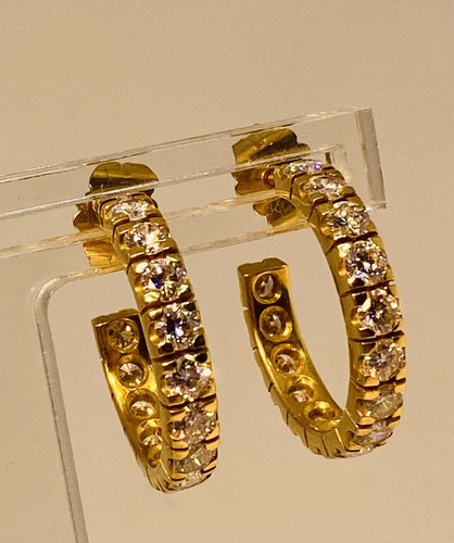 Ohrringe gold 750 creolen mit - gold,
