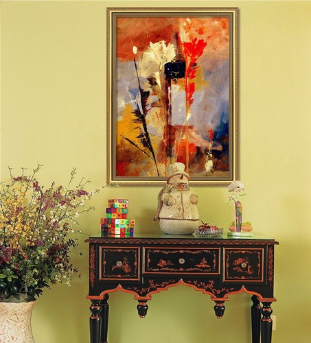 Abstrakte blume gerahmt - 3d,