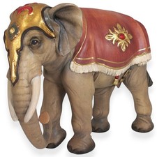 Holzfigur Elefant 19 cm color
