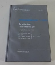 Tabellenbuch mercedes benz - tabellenbuch, mercedes-benz