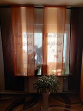 Schiebe Vorhänge Braun mit Motiv