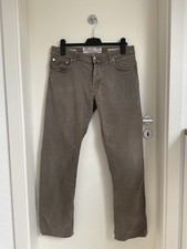 JACOB COHEN Herren Jeans 34 Taupe Gerade Bein Baumwolle Elasthan 