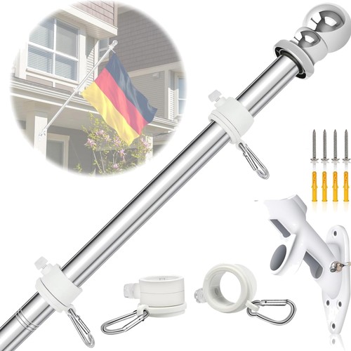 Fahnenmast edelstahl 5m - fahnenmast, 1,5m