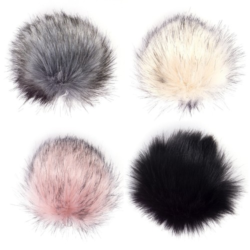 Kunstfellbommel furry pompons - kunstfellbommel,