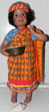 Aus Nachlass*Wunderschöne Sammlerpuppe Afrikanisches Mädchen+Muscheln*v.Bradford