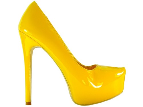 Gelbe plateau stilettos - gelbe,