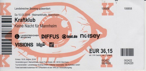 Kraftklub 2018 ticket - kraftklub,