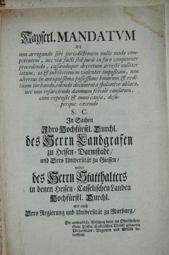Kayserl mandatum non - kayserl.,
