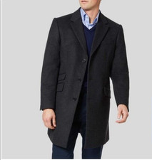 Charles Tyrwhitt Herren Mantel Größe 44 Regular  / L Navy Zanieri Woll-Kaschmir
