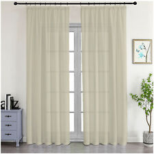 2 Stück Vorhänge Gardinen mit Kräuselband halbtransparent 140x245cm Vorhang 