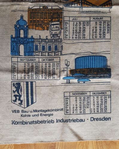 Ddr stoffkalender veb - ddr,
