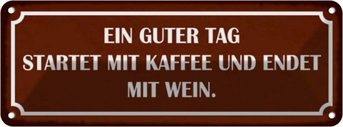 Blechschild 10x27 ein - cm, guter