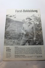 Faltbroschüre Werbung Forst Bekleidung Frankonia Jagd Jagd Jäger Waffen Vintage