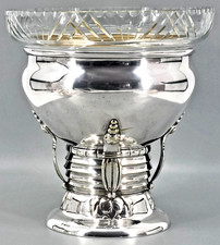 Gigantischer  Art Deco Tafelaufsatz Obst Schale Versilbert Floral Dänemark  (AB)