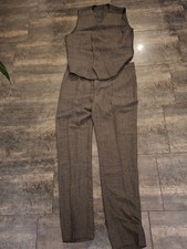 Anzug Herren Größe L/M     Grau  3 Teile Fischgräten Muster Neu 