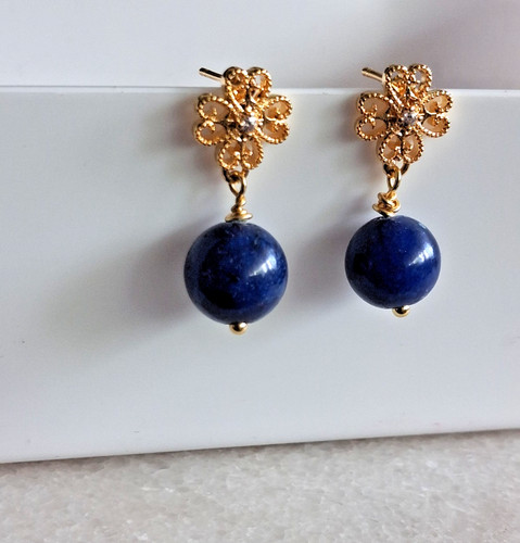 Lapis lazuli ohrringe 18k - lapis, ohrringe,