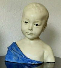 Kinder Büste um 1880, Ceramica Cantagalli Busto di ragazzo in ceramic policroma