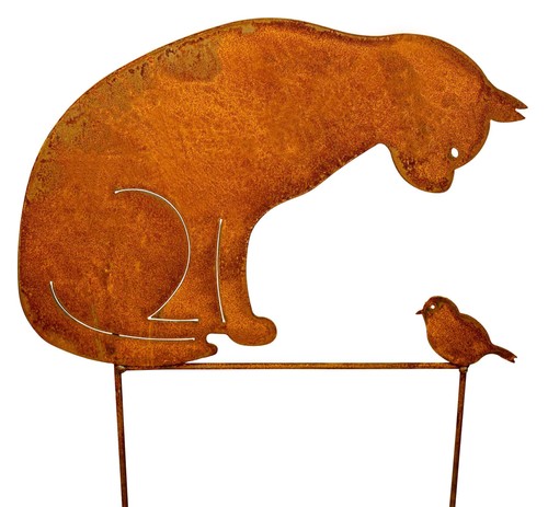 Rost gartenstecker katze und - rost,