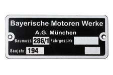 Typenschild für BMW