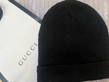 Gucci Mütze / Beanie (Originalware) Monogramm Shine Black Schwarz