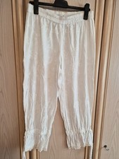 Leinenhose von she's crazy / Gr. 46 / cremefarben