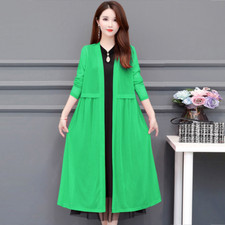 Damen Midi Strickjacke Mantel