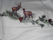 Christian Fischbacher BETTWÄSCHE  SATIN   155 X 205 CM BESTICKT HIRSCH LUXUS NEU