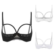Damen Lingerie Reizwäsche Unterwäsche Push Up Bh Transparent Nachtwäsche Spitze