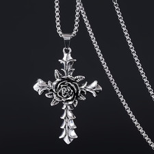 Rosenkreuz Halskette Edelstahl