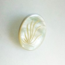 Vintage Brosche handgefertigt, Anstecknadel aus Perlmutt